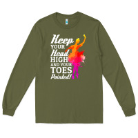 Army Green ballet dancer keep head high toes pointed ballerina teacher Long Sleeve Tee - linhVisuals