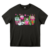 Asphalt pink christmas snowman coffee cups Heavy Core Tee - OliviaCreatesArt