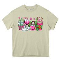 Mossy pink christmas snowman coffee cups Heavy Core Tee - OliviaCreatesArt