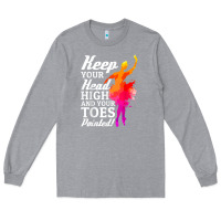 Heather Grey ballet dancer keep head high toes pointed ballerina teacher Long Sleeve Tee - linhVisuals