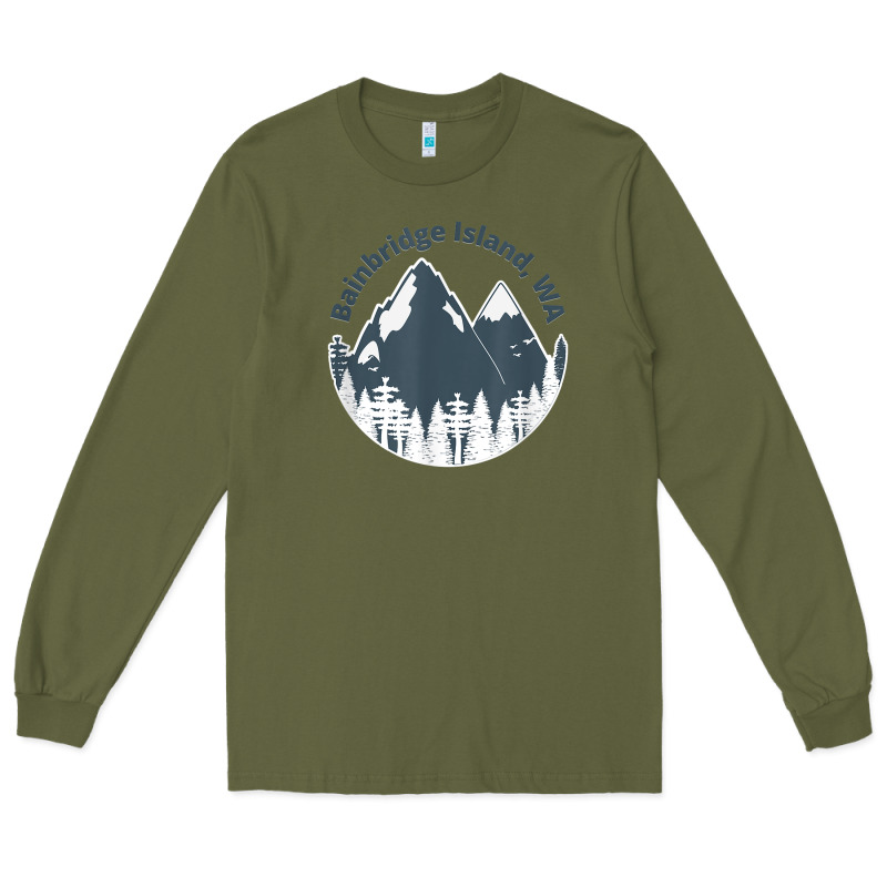 Bainbridge Island Wa Mountains Hiking Climbing Camping Long Sleeve Tee by linhVisuals | Teevron