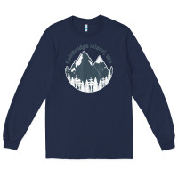 Navy bainbridge island wa mountains hiking climbing camping Long Sleeve Tee - linhVisuals