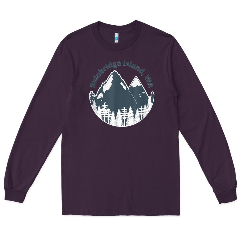 Bainbridge Island Wa Mountains Hiking Climbing Camping Long Sleeve Tee by linhVisuals | Teevron
