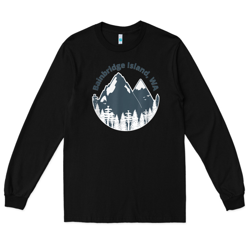 Bainbridge Island Wa Mountains Hiking Climbing Camping Long Sleeve Tee by linhVisuals | Teevron