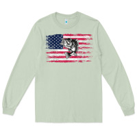 Matcha bass fishing distressed american flag essential Long Sleeve Tee - linhVisuals