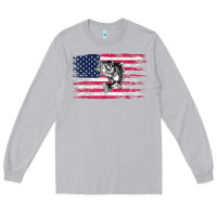 Moon Dust bass fishing distressed american flag essential Long Sleeve Tee - linhVisuals