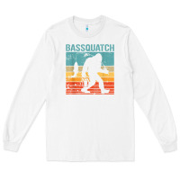 White bassquatch! funny bigfoot fishing outdoor retro Long Sleeve Tee - linhVisuals