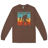 Chestnut bassquatch! funny bigfoot fishing outdoor retro Long Sleeve Tee - linhVisuals