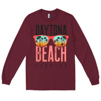 Burgundy daytona beach shirt florida summer vacation surfing daytona sweatshirt Long Sleeve Tee - linhVisuals