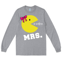 Heather Grey Mrs Pacman Long Sleeve Tee - linhVisuals