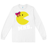 White Mrs Pacman Long Sleeve Tee - linhVisuals