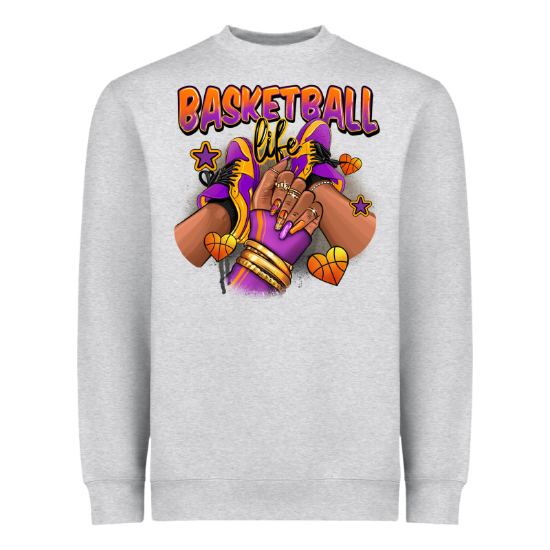 Basketball Life Afro Girl Sneakers Heavyweight Sweatshirt by RanaPortraitStore | Teevron