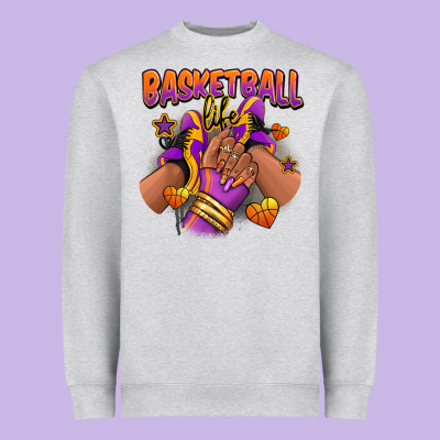 Basketball Life Afro Girl Sneakers Heavyweight Sweatshirt Designed By Ranaportraitstore