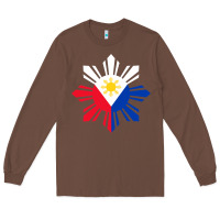 Chestnut philippine flag hoodie pinoy flag filipino shirt pinoy sun Long Sleeve Tee - linhVisuals