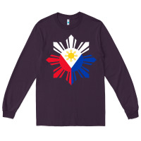 Plum philippine flag hoodie pinoy flag filipino shirt pinoy sun Long Sleeve Tee - linhVisuals