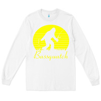 White bassquatch bigfoot Long Sleeve Tee - linhVisuals