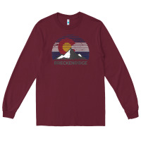 Burgundy breckenridge colorado x co flag mountain peak raglan baseball tee Long Sleeve Tee - linhVisuals