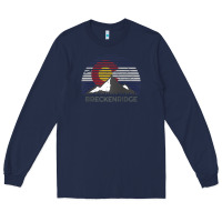 Navy breckenridge colorado x co flag mountain peak raglan baseball tee Long Sleeve Tee - linhVisuals