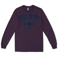 Plum hood river oregon or vintage sports established navy design t shirt Long Sleeve Tee - linhVisuals