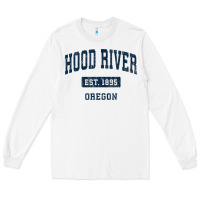 White hood river oregon or vintage sports established navy design t shirt Long Sleeve Tee - linhVisuals