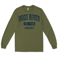 Army Green hood river oregon or vintage sports established navy design t shirt Long Sleeve Tee - linhVisuals