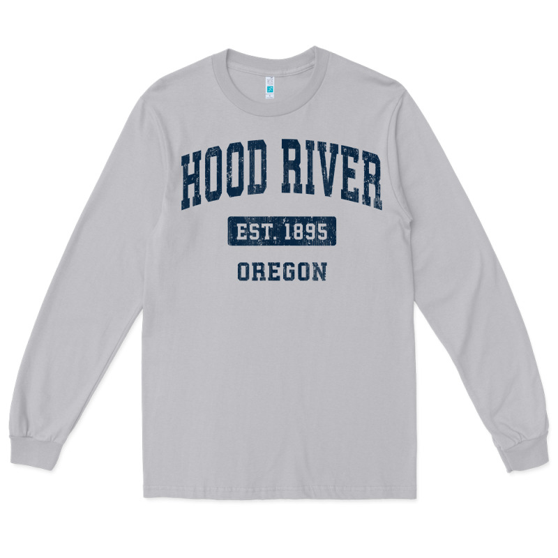 Hood River Oregon Or Vintage Sports Established Navy Design T Shirt Long Sleeve Tee by linhVisuals | Teevron