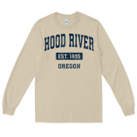 Mushroom hood river oregon or vintage sports established navy design t shirt Long Sleeve Tee - linhVisuals