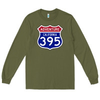 Army Green california usa highway 395 hiking fishing climbing adventure premium Long Sleeve Tee - linhVisuals