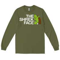 Army Green the shrek face Long Sleeve Tee - linhVisuals