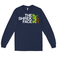 Navy the shrek face Long Sleeve Tee - linhVisuals