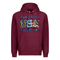 Burgundy land of the free home of the brave american flag background Premium Hoodie - Jasminsmagicworld