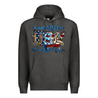 Charcoal Heather land of the free home of the brave american flag background Premium Hoodie - Jasminsmagicworld