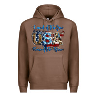 Chestnut land of the free home of the brave american flag background Premium Hoodie - Jasminsmagicworld