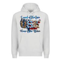 Dove Grey land of the free home of the brave american flag background Premium Hoodie - Jasminsmagicworld