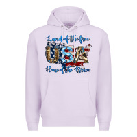 Lilac land of the free home of the brave american flag background Premium Hoodie - Jasminsmagicworld
