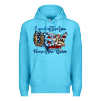 Ocean Blue land of the free home of the brave american flag background Premium Hoodie - Jasminsmagicworld