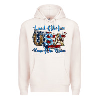 Pale Pink land of the free home of the brave american flag background Premium Hoodie - Jasminsmagicworld