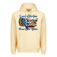 Land Of The Free Home Of The Brave American Flag Background Premium Hoodie | Teevron