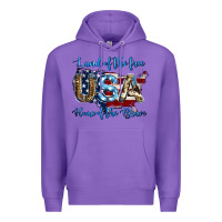 Purple land of the free home of the brave american flag background Premium Hoodie - Jasminsmagicworld