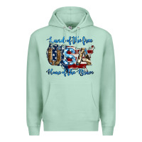 Seafoam land of the free home of the brave american flag background Premium Hoodie - Jasminsmagicworld