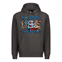 Smoke land of the free home of the brave american flag background Premium Hoodie - Jasminsmagicworld