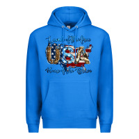 True Royal land of the free home of the brave american flag background Premium Hoodie - Jasminsmagicworld