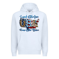 White land of the free home of the brave american flag background Premium Hoodie - Jasminsmagicworld