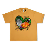 Peanut Butter halloween heart with pumpkin Urban Heavy Tee - BundleAndBundleShop