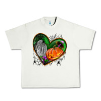 Pistachio halloween heart with pumpkin Urban Heavy Tee - BundleAndBundleShop