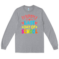 Heather Grey happy last day of school teacher boys girls school last day Long Sleeve Tee - linhVisuals