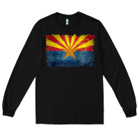 Black arizona flag in grungy style raglan baseball tee Long Sleeve Tee - linhVisuals