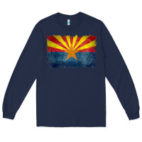 Navy arizona flag in grungy style raglan baseball tee Long Sleeve Tee - linhVisuals