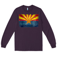 Plum arizona flag in grungy style raglan baseball tee Long Sleeve Tee - linhVisuals