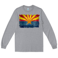 Heather Grey arizona flag in grungy style raglan baseball tee Long Sleeve Tee - linhVisuals